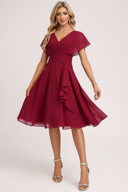 Robe De Bal Mousseline Bordeaux
