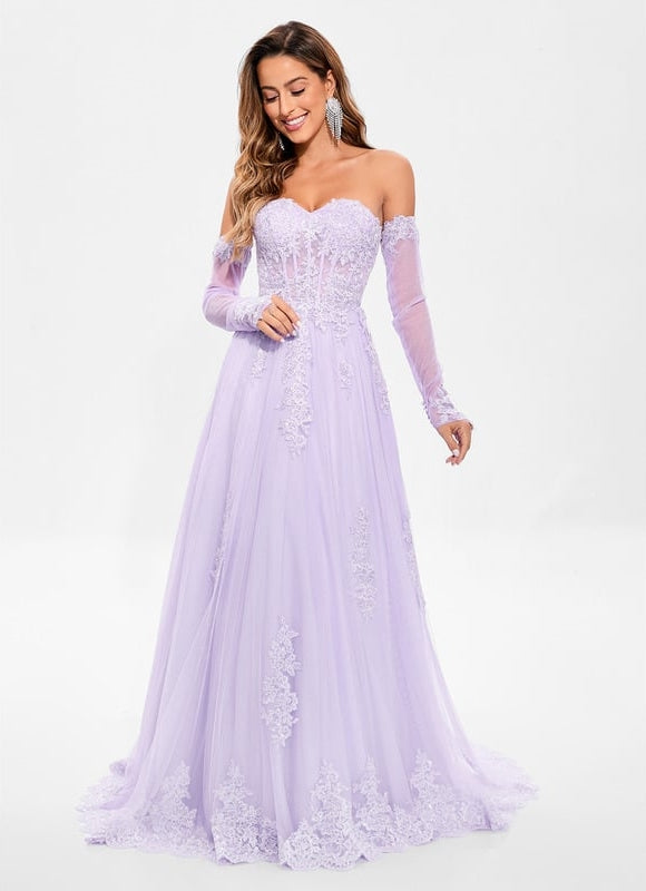 Robe De Bal Lilas Romantique - gallery 3