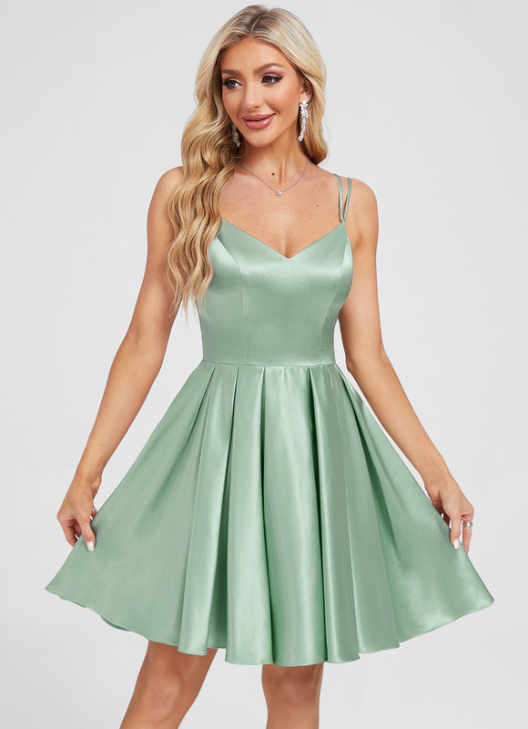 Robe De Bal Satin Vert Pastel