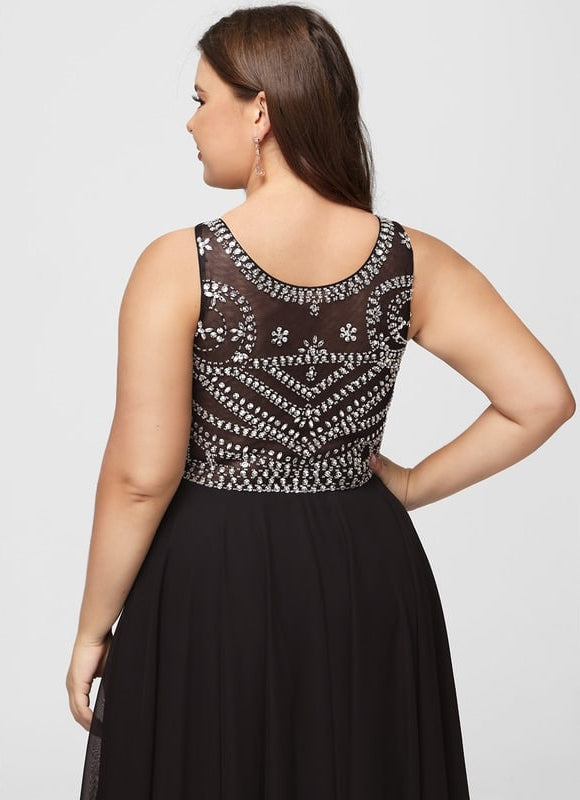 Robe De Bal Chiffon Noir - gallery 8