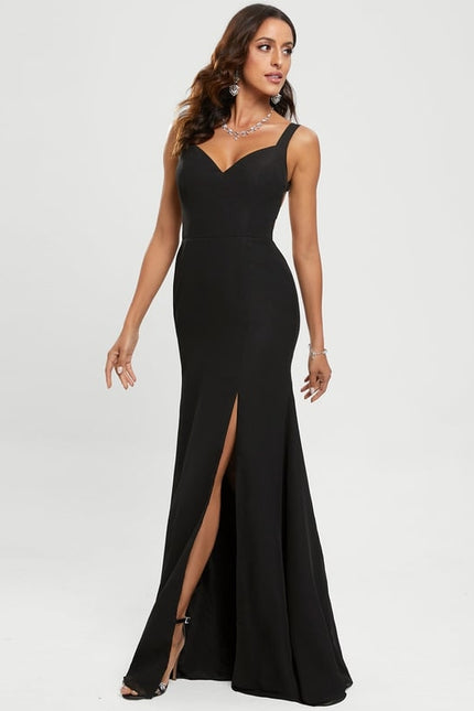 Robe De Bal Noire Fendue - gallery 3