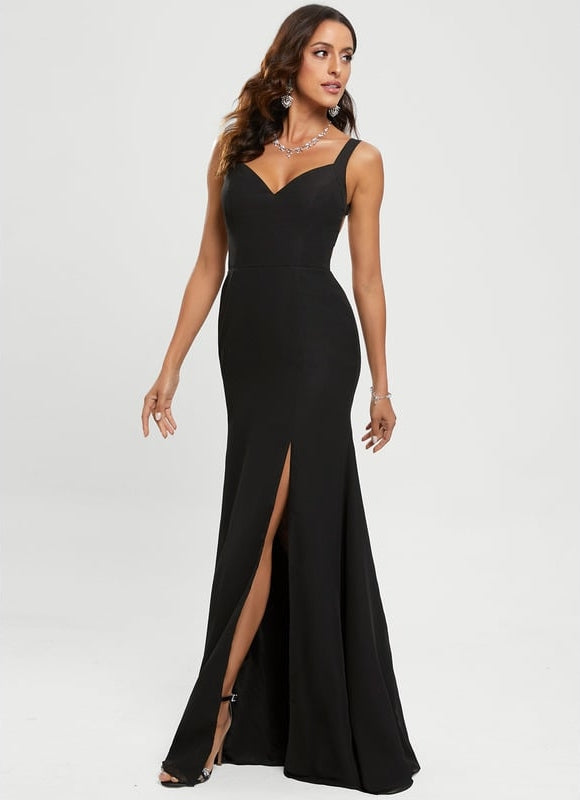 Robe De Bal Noire Fendue - gallery 3