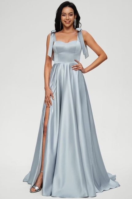 Robe De Bal Satinée Ciel