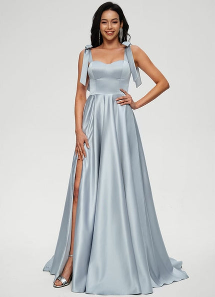 Robe De Bal Satinée Ciel