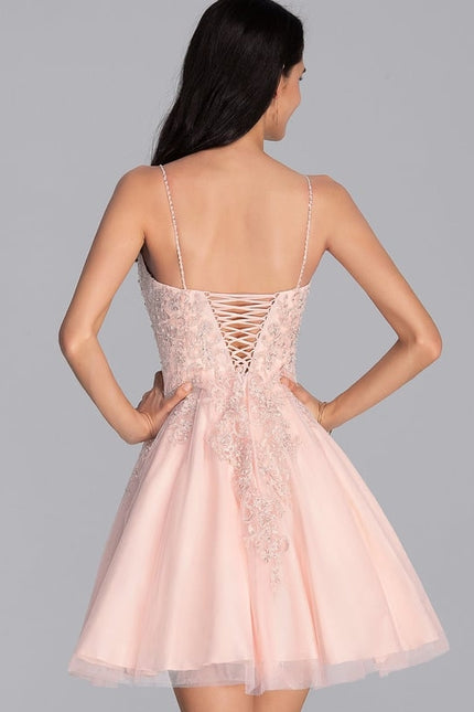 Robe De Bal Courte Perlée - gallery 2