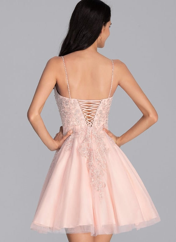 Robe De Bal Courte Perlée - gallery 2