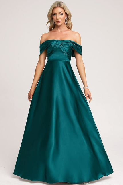 Robe De Bal Soirée Satin Émeraude - gallery 3