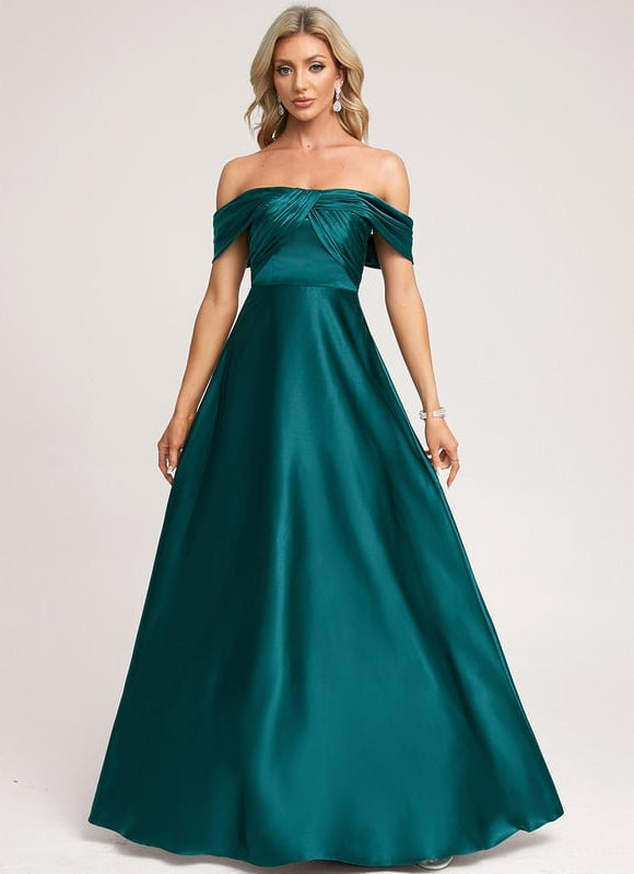 Robe De Bal Soirée Satin Émeraude - gallery 3