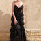 Robe De Bal Noire À Volants