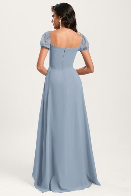 Robe De Bal Fluide Bleu Ciel - gallery 5