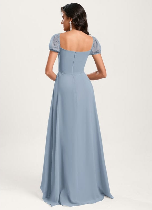 Robe De Bal Fluide Bleu Ciel - gallery 5