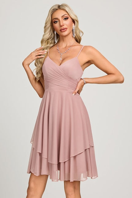 Robe De Bal Courte Rose Poudrée - gallery 3