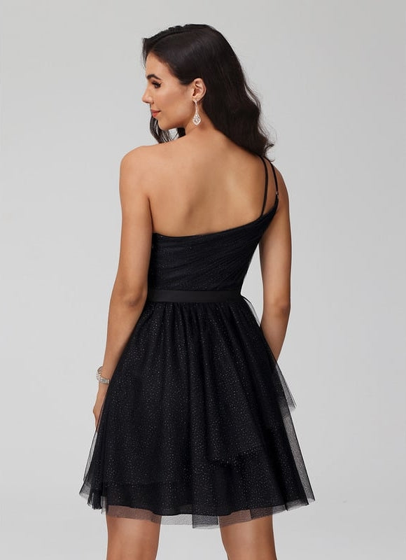 Robe De Bal Tulle Courte Noir - gallery 3