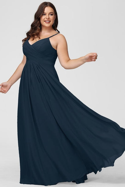 Robe De Bal Longue Fluide Bleu - gallery 7