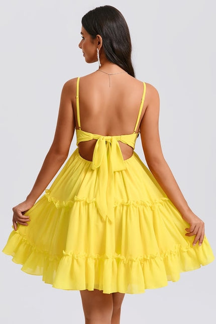 Robe De Bal Jaune Volants - gallery 6