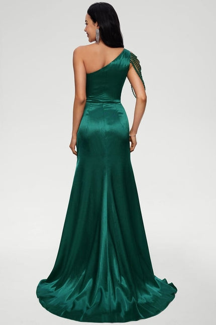 Robe De Bal Drapée Émeraude - gallery 1