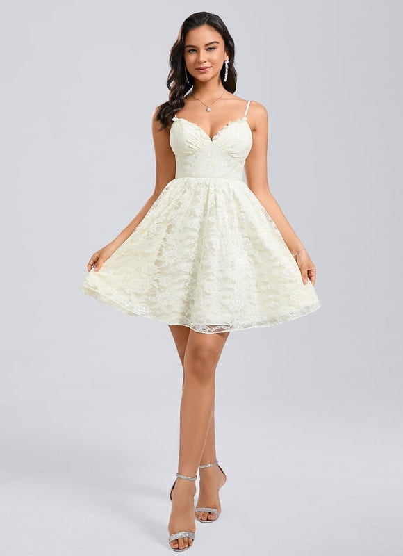 Robe De Bal Dentelle Crème - gallery 5