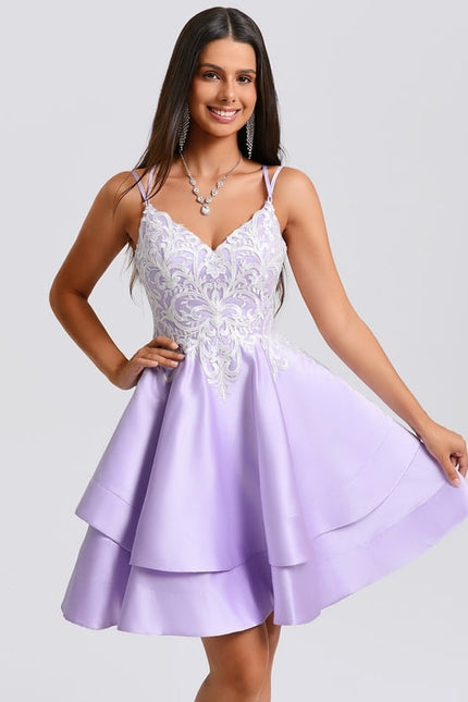Robe De Bal Lilas À Appliques