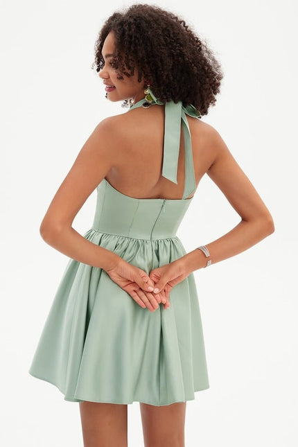 Robe De Bal Courte Émeraude - gallery 2