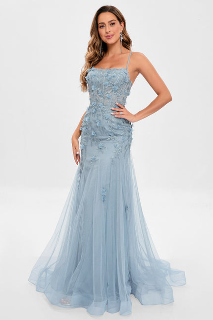 Robe De Bal Sirène Florale Azure - gallery 2