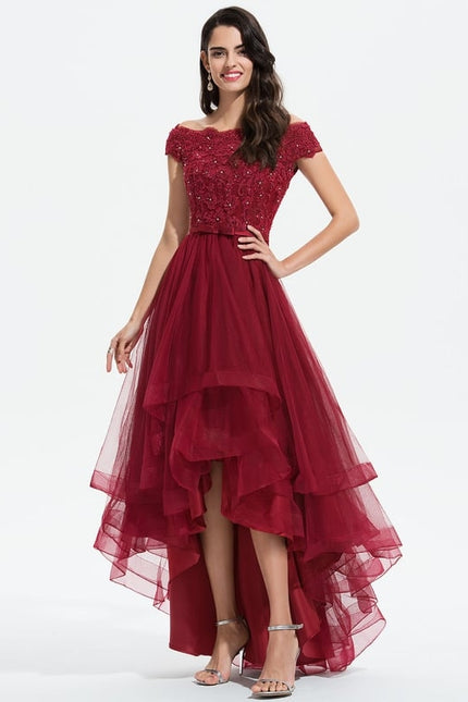 Robe De Bal Tulle Bordeaux - gallery 2