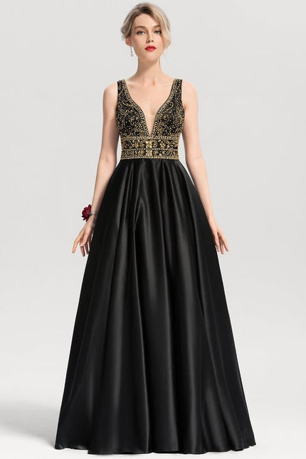 Robe De Bal Satinée Verte - gallery 1