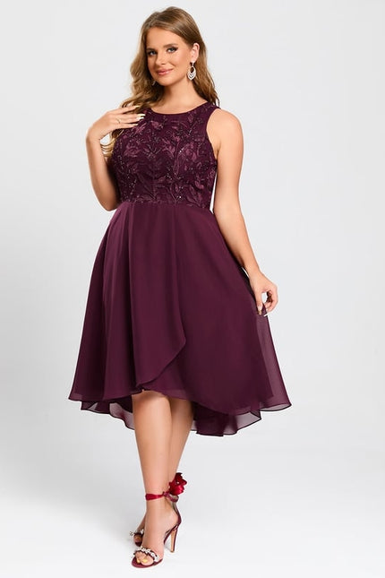 Robe De Bal Aubergine Flottante - gallery 6