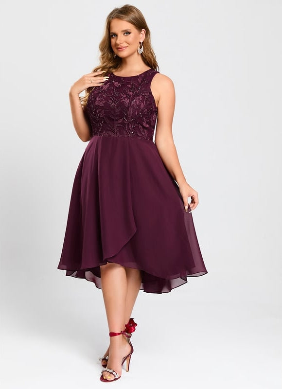 Robe De Bal Aubergine Flottante - gallery 6