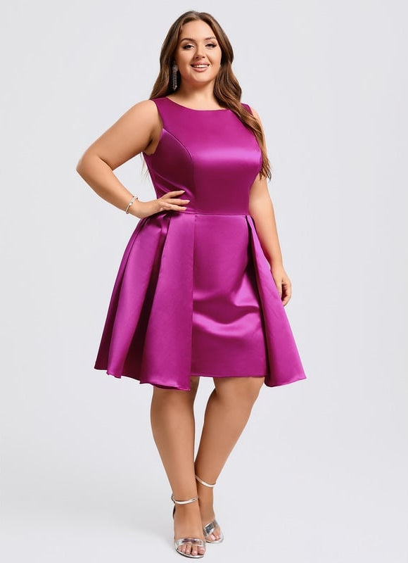 Robe De Bal De Bal En Satin Rose - gallery 9