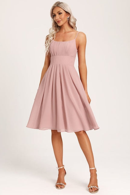 Robe De Bal Mousseline Rose Pâle - gallery 2