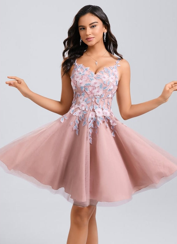 Robe De Bal Courte Tulle Brodée - gallery 3