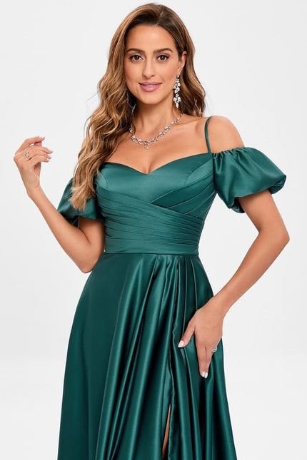 Robe De Bal Satinée Azur - gallery 2