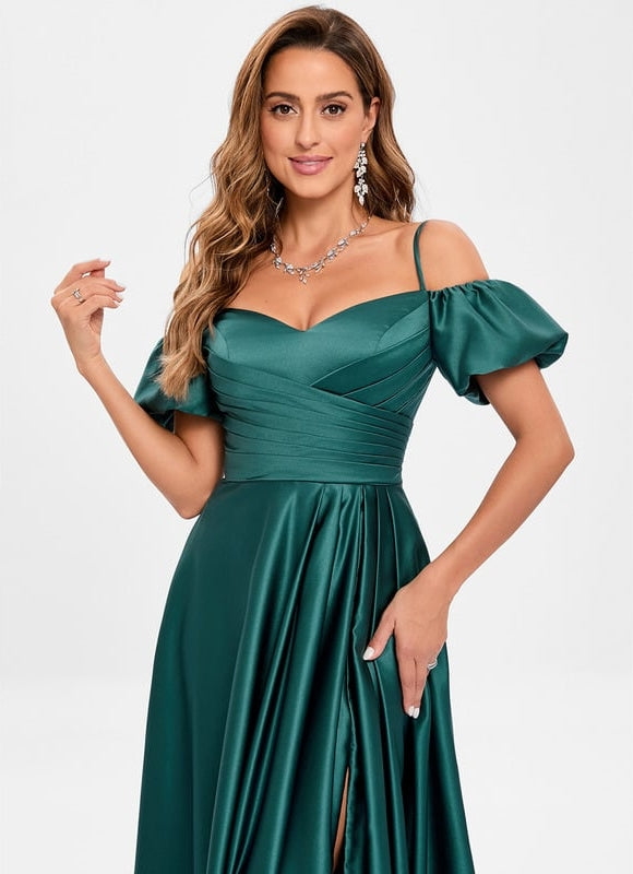 Robe De Bal Satinée Azur - gallery 2