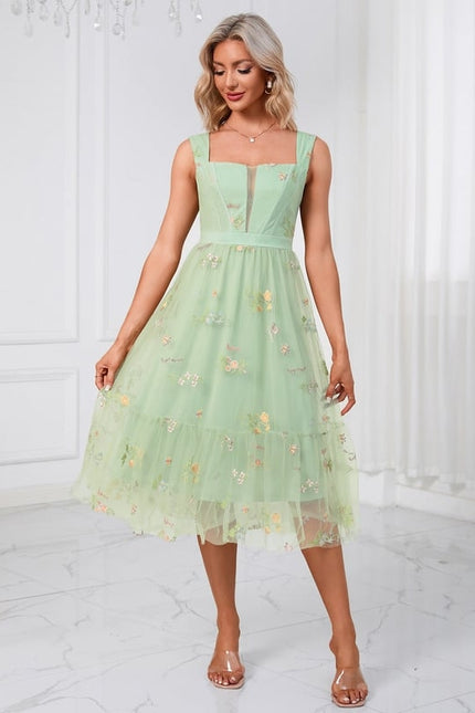 Robe De Bal Émeraude Florale - gallery 3