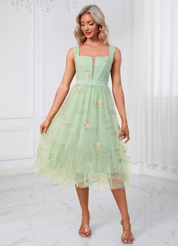 Robe De Bal Émeraude Florale - gallery 3