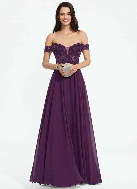 Robe De Bal Violette Élégante - gallery 1