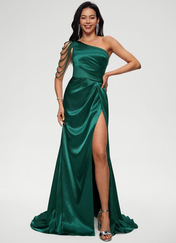 Robe De Bal Drapée Émeraude