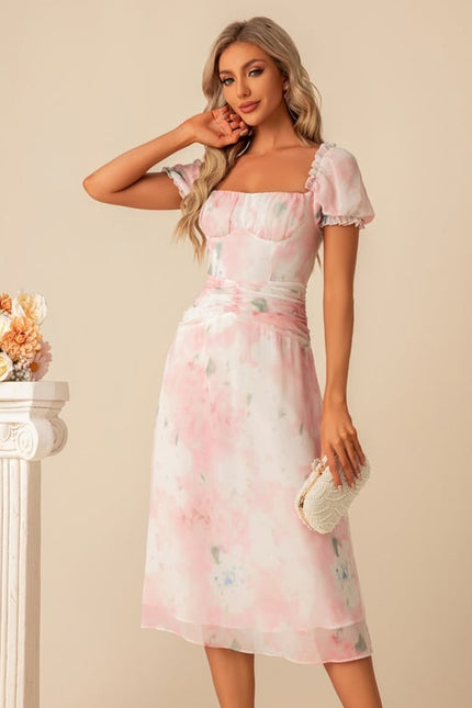 Robe De Bal Florale Pastel - gallery 4