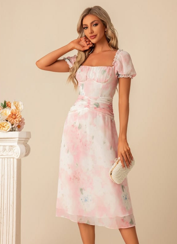 Robe De Bal Florale Pastel - gallery 4