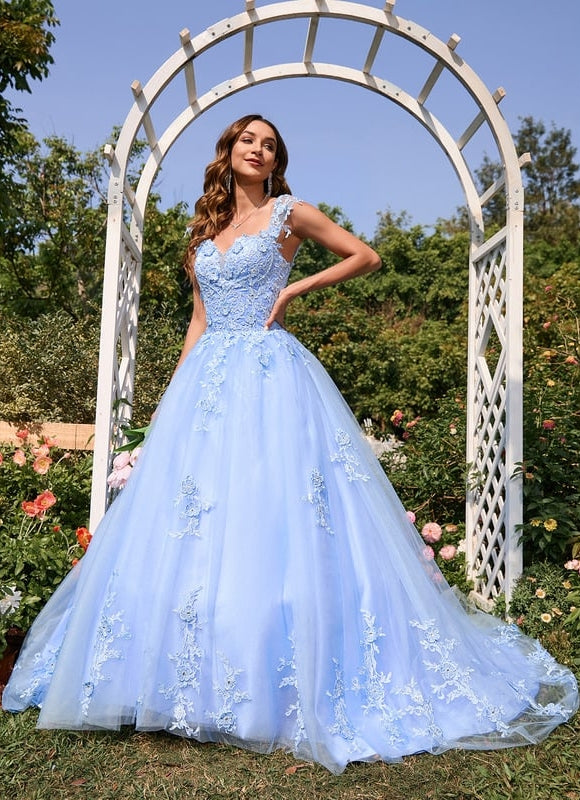 Robe De Bal Tulle Bleu Ciel - gallery 3