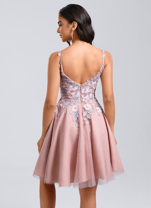 Robe De Bal Courte Tulle Brodée - gallery 6