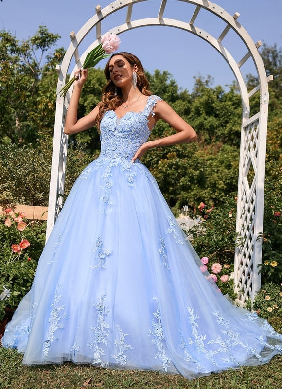 Robe De Bal Tulle Bleu Ciel