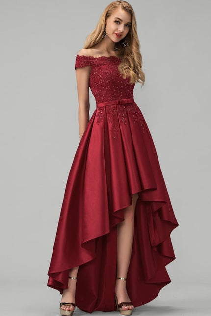 Robe De Bal Satinée Bourgogne