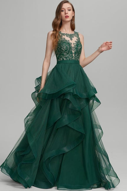 Robe De Bal Émeraude Volante
