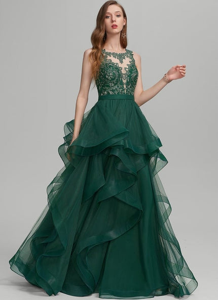 Robe De Bal Émeraude Volante