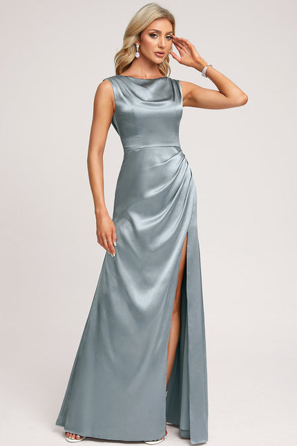 Robe De Bal Satin Gris Perle - gallery 2
