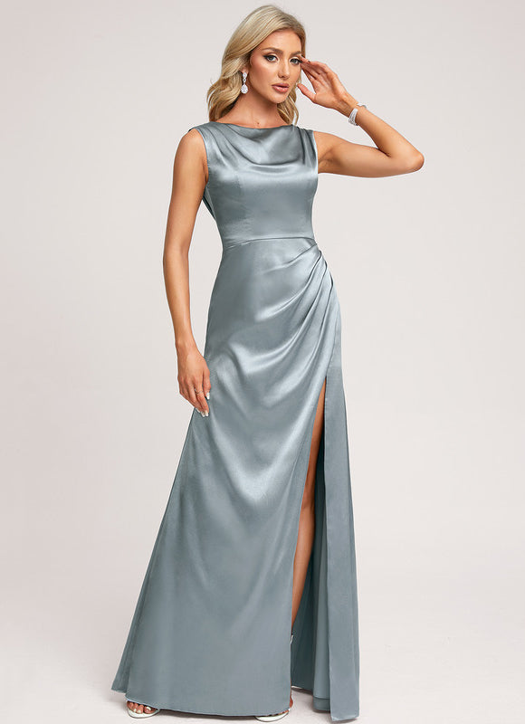 Robe De Bal Satin Gris Perle - gallery 2
