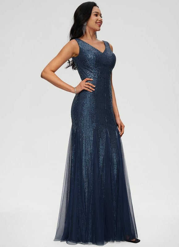 Robe De Bal Pailletée Nude - gallery 1