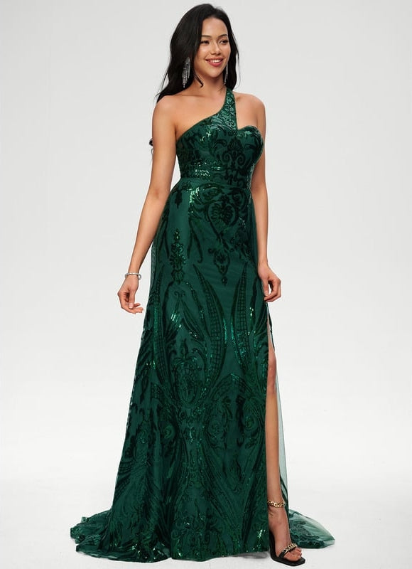 Robe De Bal Verte Étincelante - gallery 1