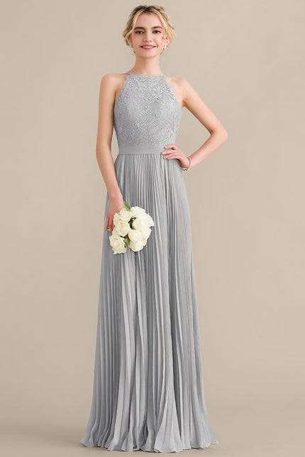 Robe De Bal Plissée Grise - gallery 1